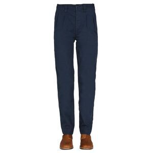 NIGEL CABOURN Men's Pleated Cotton Twill Pants Men BLUE